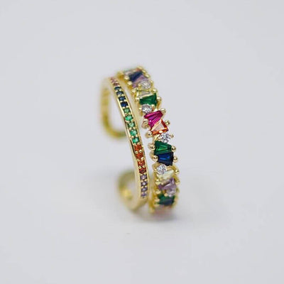 Rainbow Mixt Color Double Ring