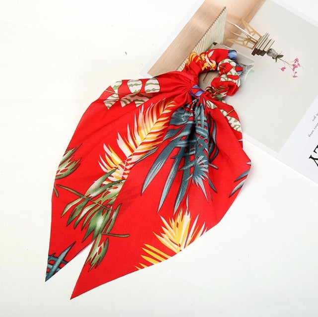 Red Scarf Flower Hair Band-belledesoiree