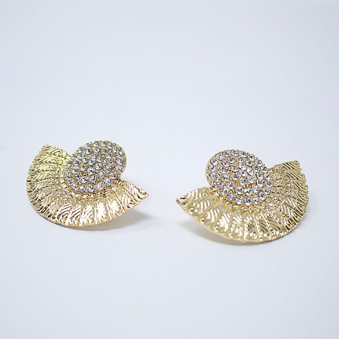 Rhinestone Vintage Gold Stud Earrings Rita