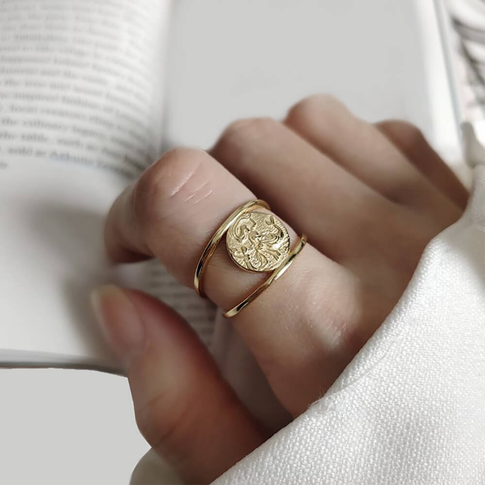 Gold Plated Roman Ring- BELLE DE SOIREE roman ring
