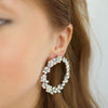 Crystal Leaves Stud Hoop Earrings Sacha