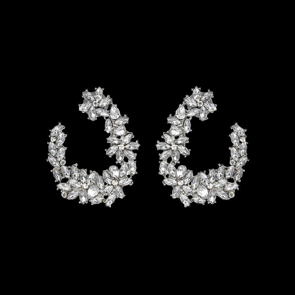  Crystal Leaves Stud Earrings envelopping your ears nicely-  BELLE DE SOIREE Earrings Sacha