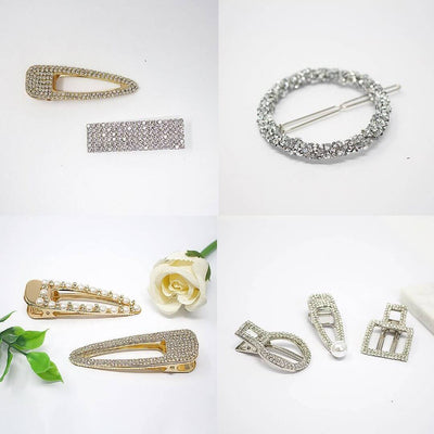 Shimmering Pearl Diamond Rhinestone Clip Sets