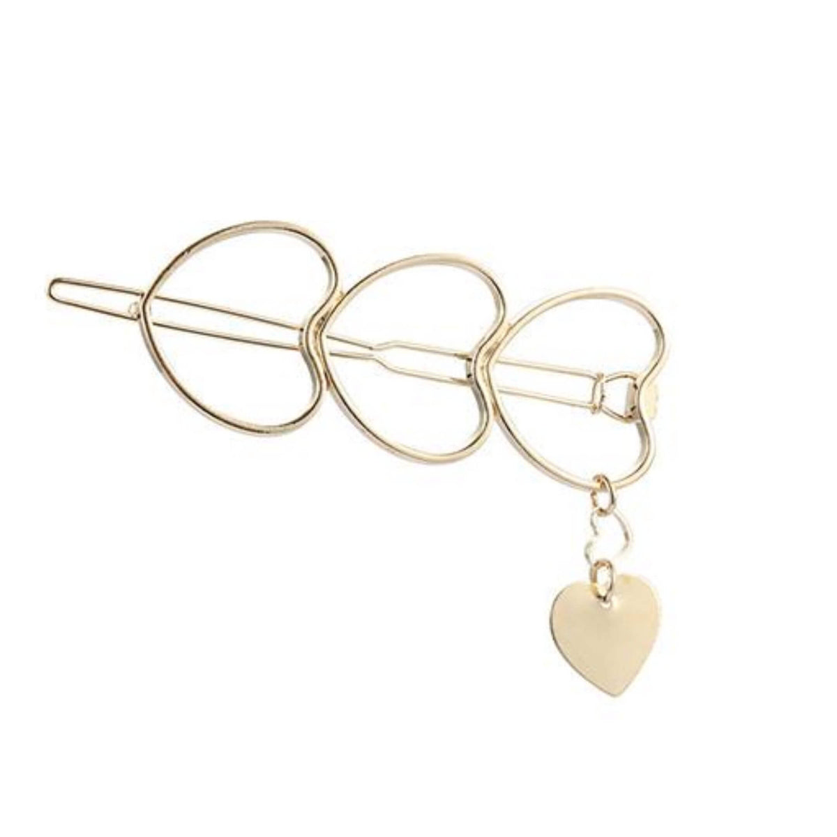 Shining Set of 3 Crystal Hair Clips & Hearts