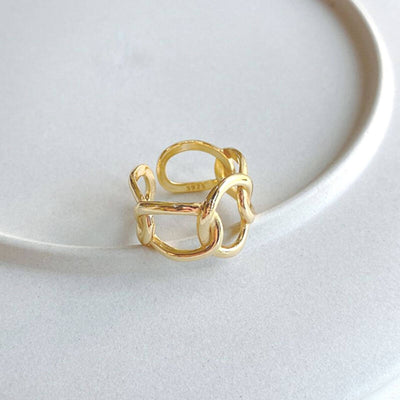 Showstopping Gold Plate Link Ring
