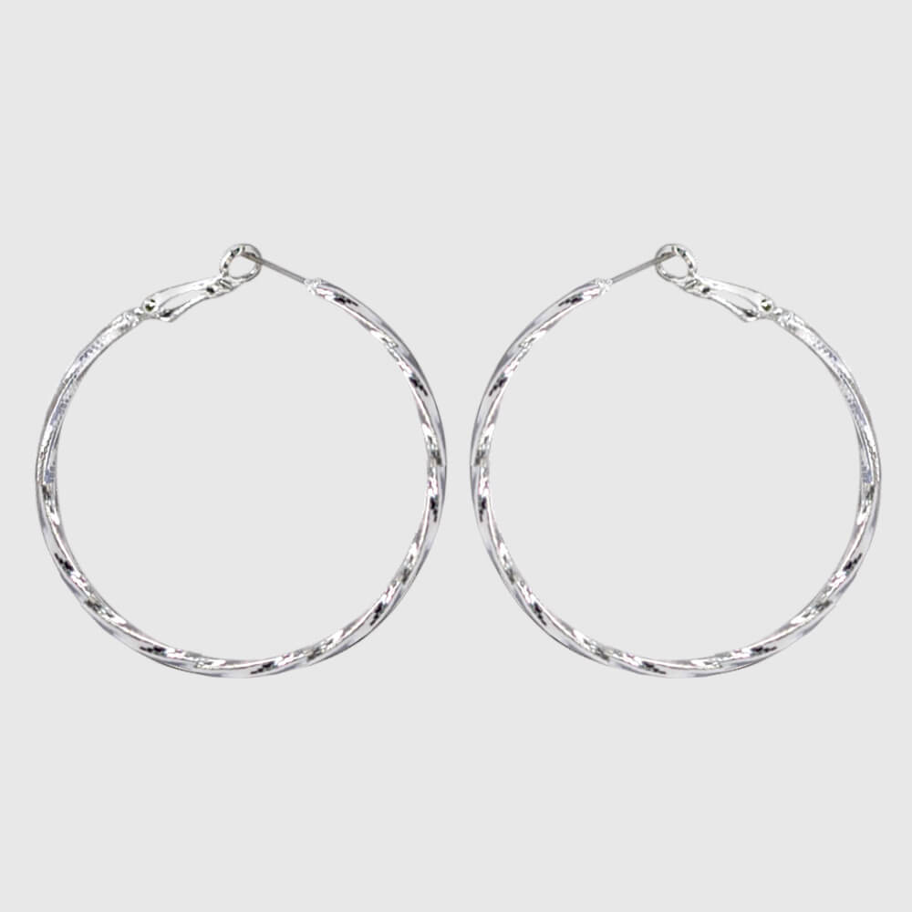 Silver Crystal Hoop Earrings
