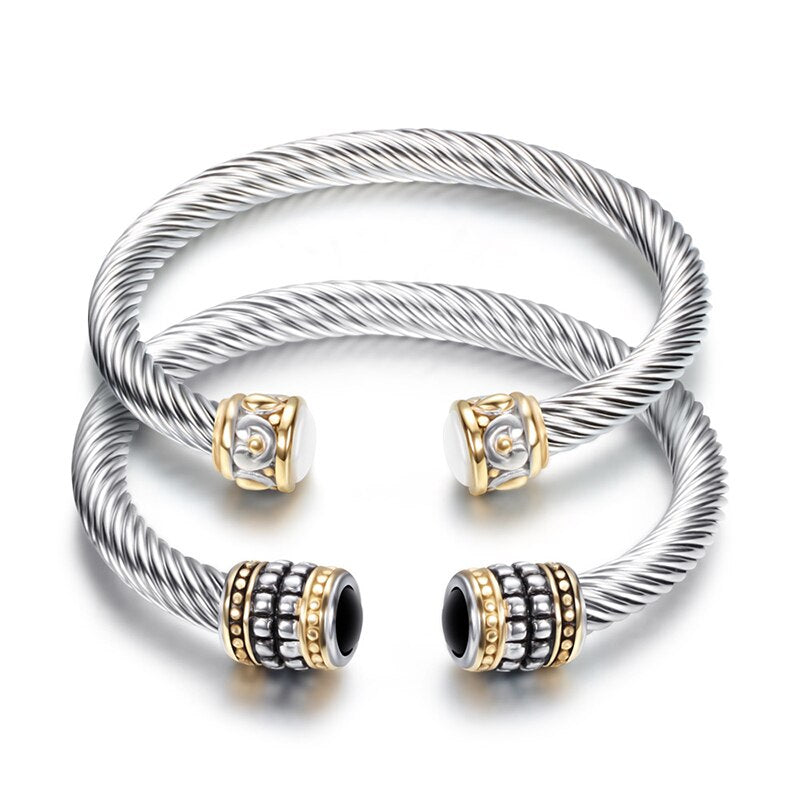 Silver Twist and Shiny Bangle Cleopatra- BELLEDESOIREE Cleopatra