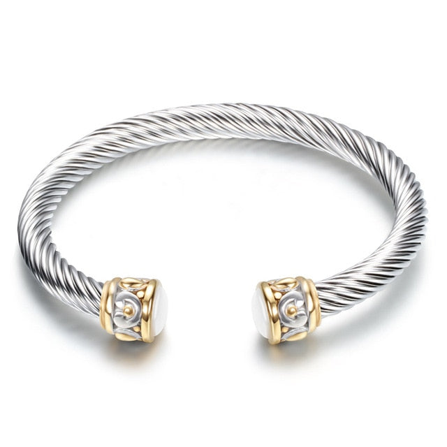 Silver Twist and Shiny Bangle Cleopatra- BELLEDESOIREE