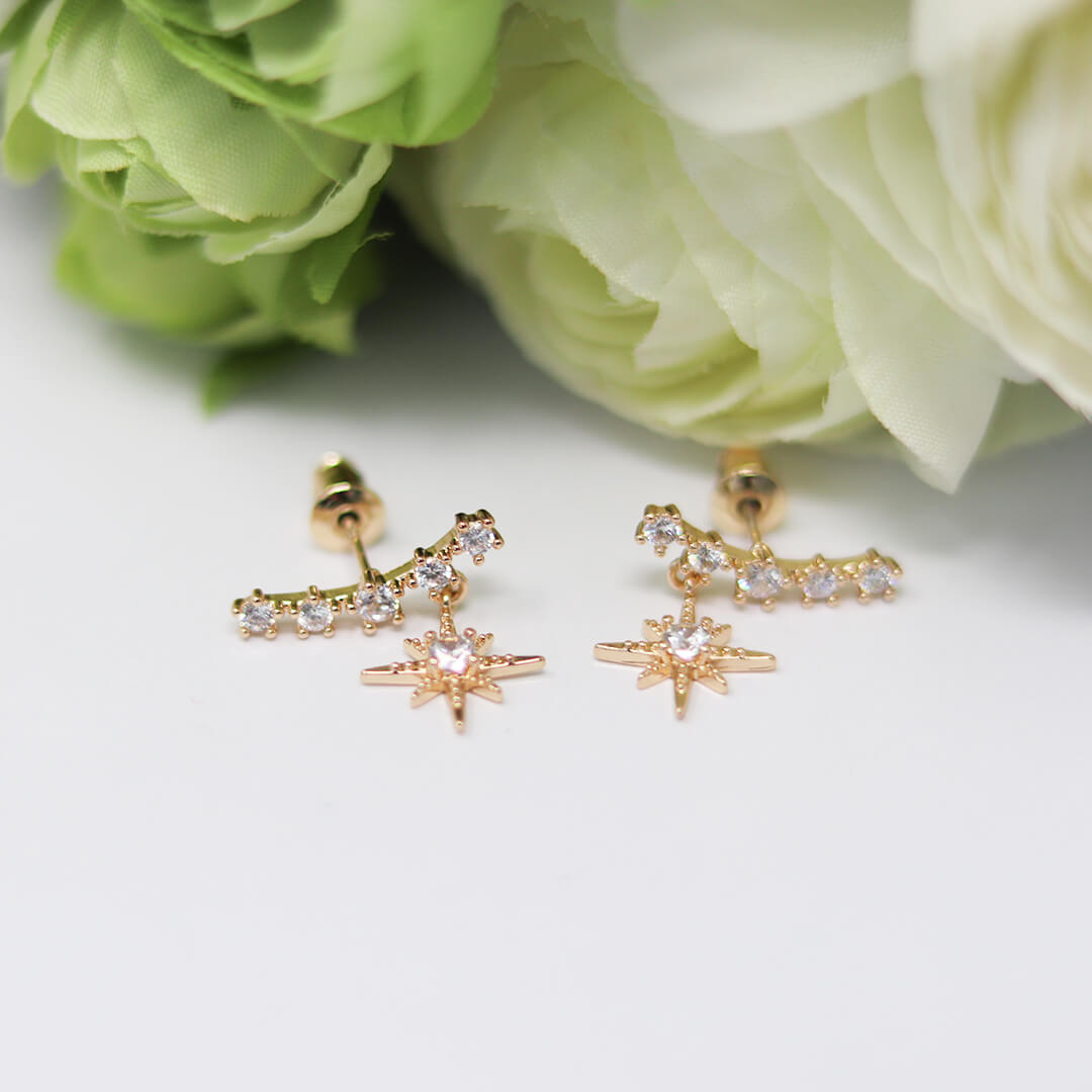Small Crystal Star Earrings