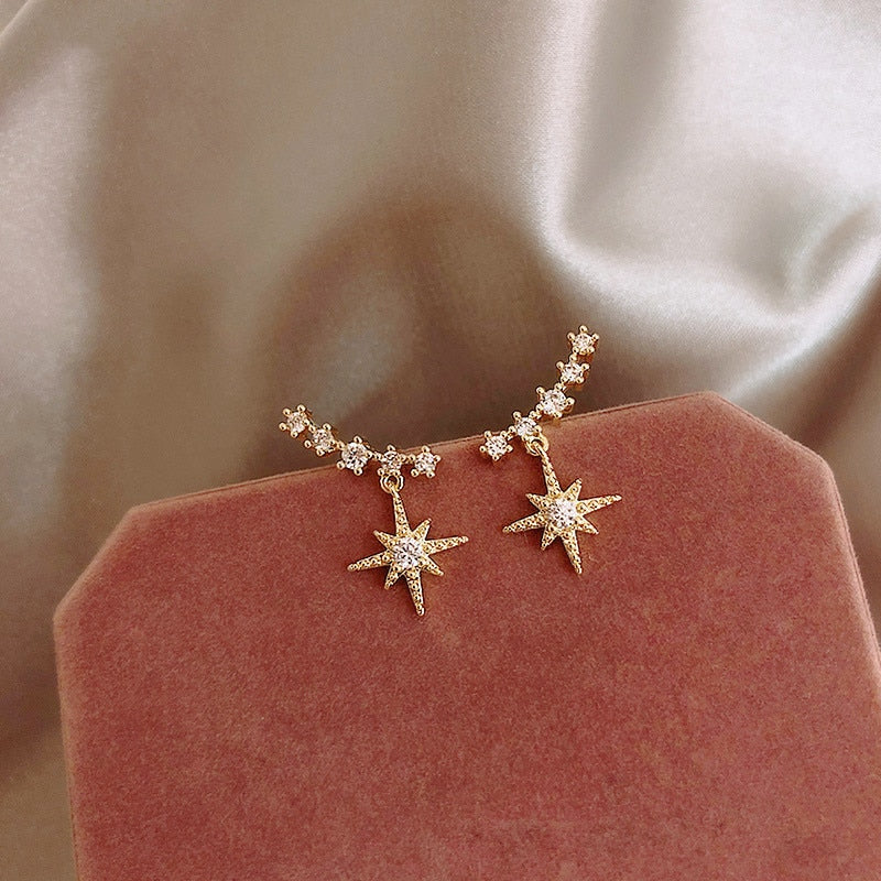 Small Crystal Star Earrings- BELLEDESOIREE small star earrings