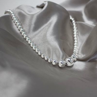 Sophia Silver Light Beads Necklace