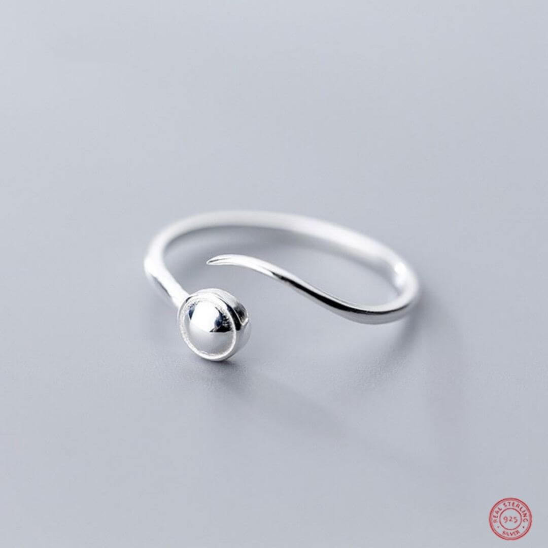 Sparkle Inset Adjustable Ring- BELLE DE SOIREE silver ring sparkle