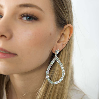 Clear Rhinestones Earrings