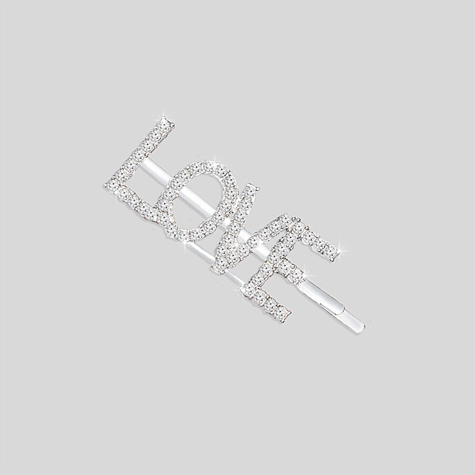 Statement Crystal Hair Grip- Love-belledesoiree