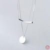 Sterling Silver double Choker Pendant Necklace