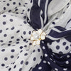 White buckle for the Large Dark Navy Blue Silk Scarf
