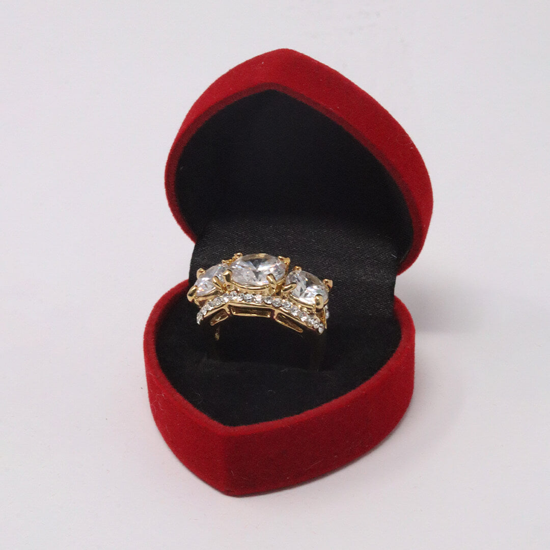 The Gold Color Flamboyant Ring Trio