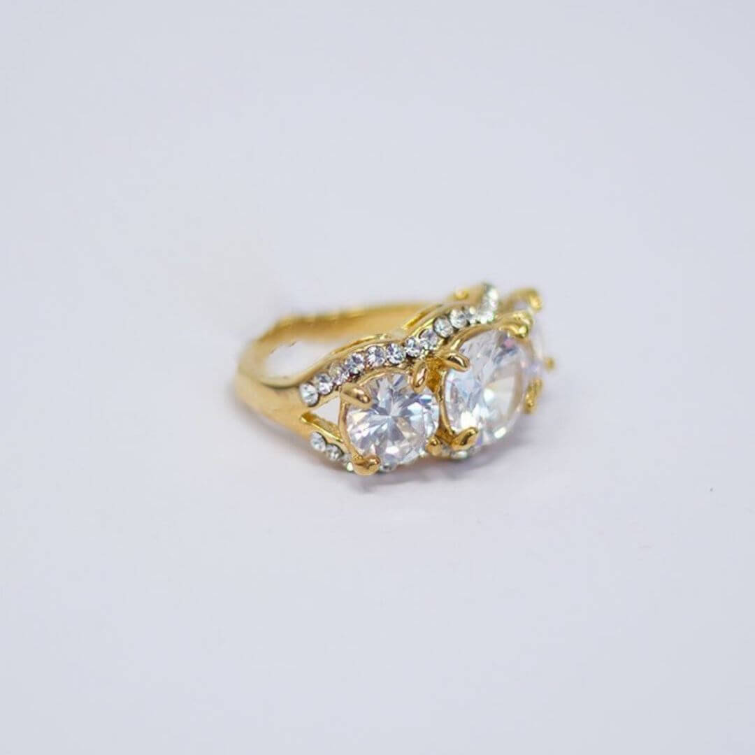 The Gold Color Flamboyant Ring Trio
