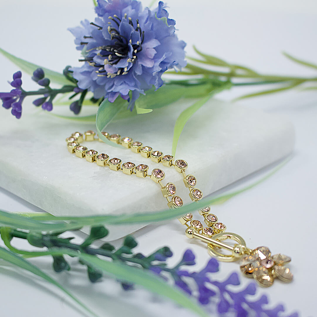 The rose gold Little Flower Charm Bracelet - BELLE DE SOIREE