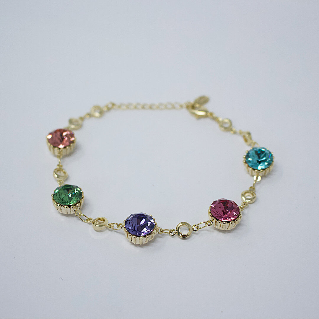 The Coloured Rhinestones Bracelet-BELLEDESOIREE