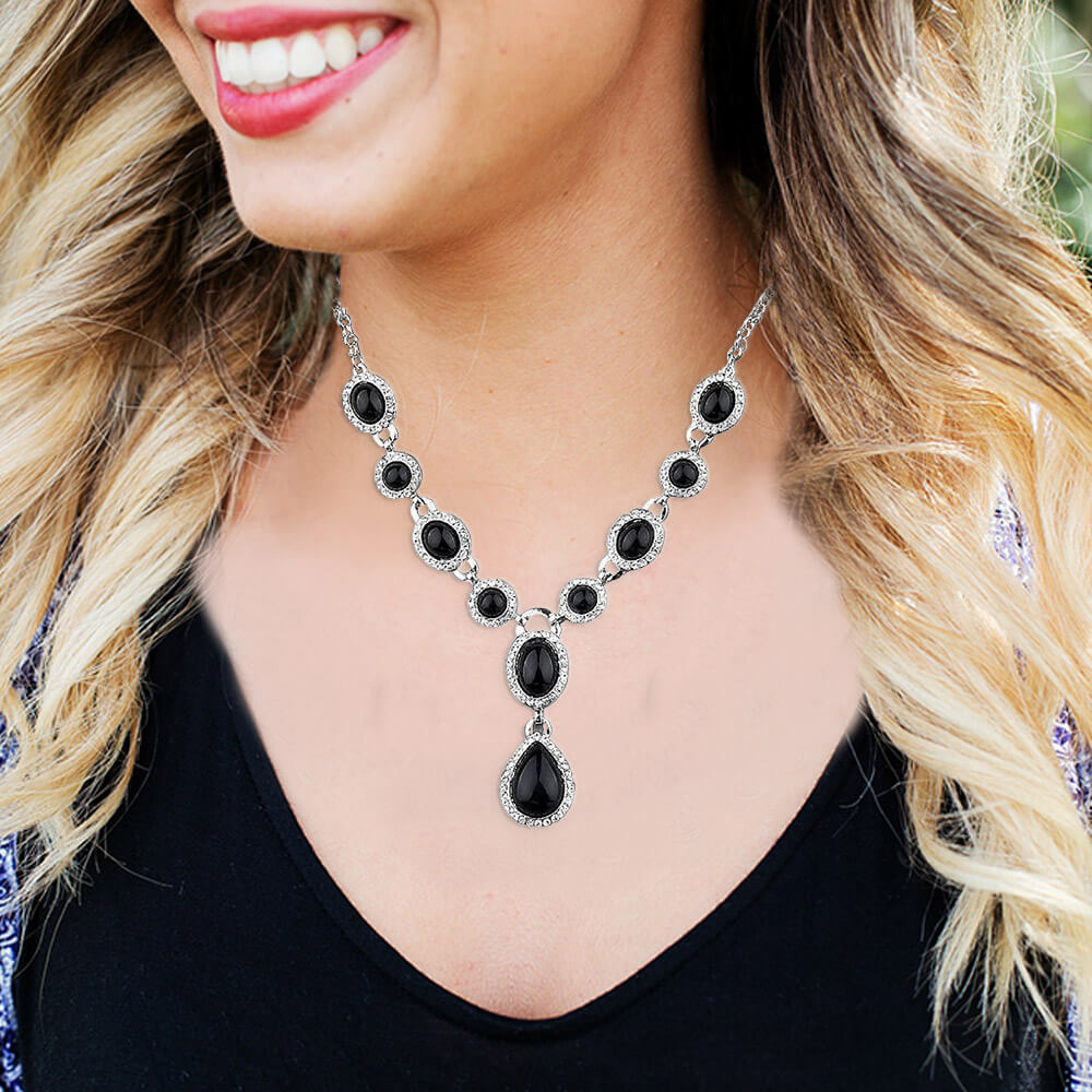  Black Silver Jewellery Set -belledesoiree Marie Antoinette 