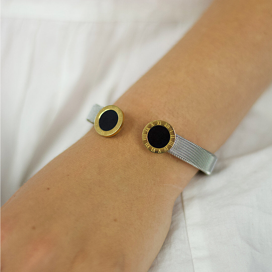 The Silver & Gold Roman Bracelet- BELLEDESOIREE