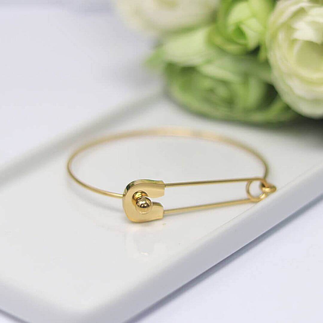 Vintage Gold Plated Bangle-BELLEDESOIREE gold plated bangle