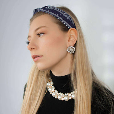White Pearl Stud Earrings Agatha