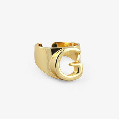 Gold Color Letter Adjustable Ring G