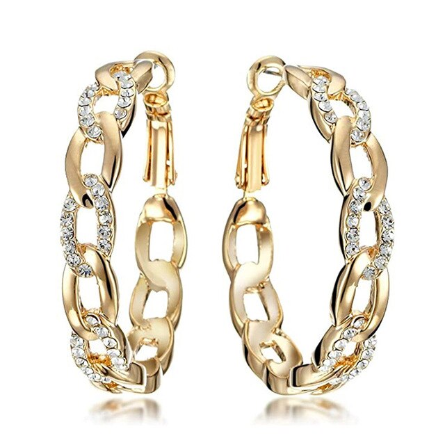 Crossover Gold Hoop Earrings Tanya