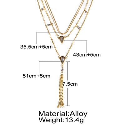 Sexy Water Drop Multilayer Pendant Necklace