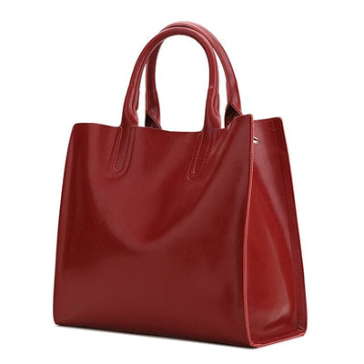 Bella Genuine Burgundy Leather Bag- belledesoiree.com