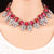 Blue and Red Rhinestone Statement Jewellery Set Helena 