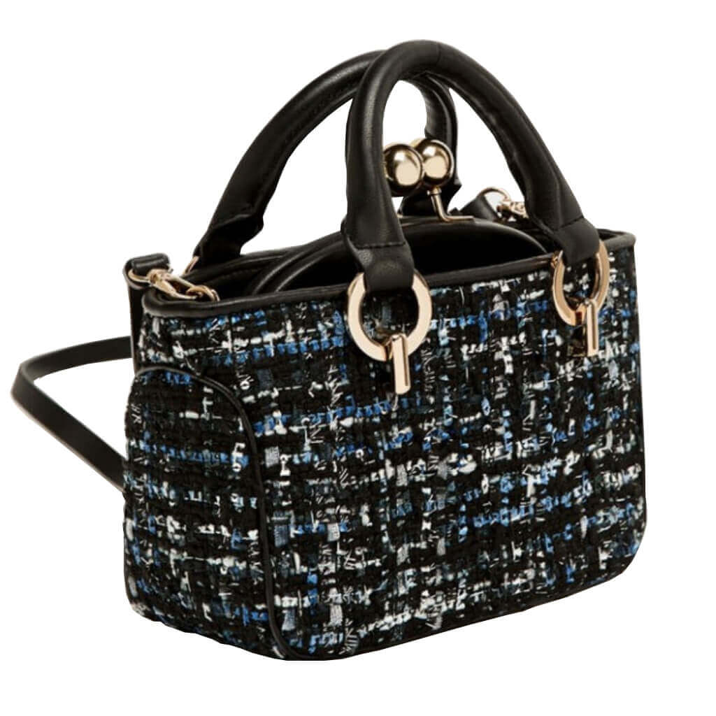 Multifunctional Mixt Grey and Black Handbag Edith  - belledesoiree.com